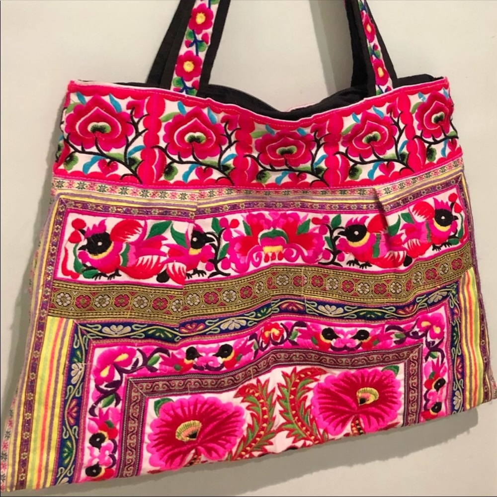 Multi-Colored Thread-Designed Bag - image 1